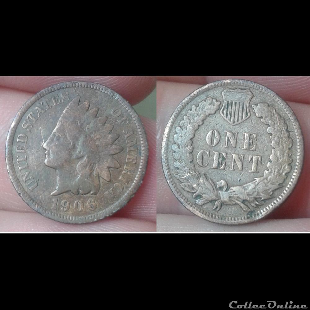 USA - 1 cent 1906 monnaie monde etat uni usa 1 cent 1906