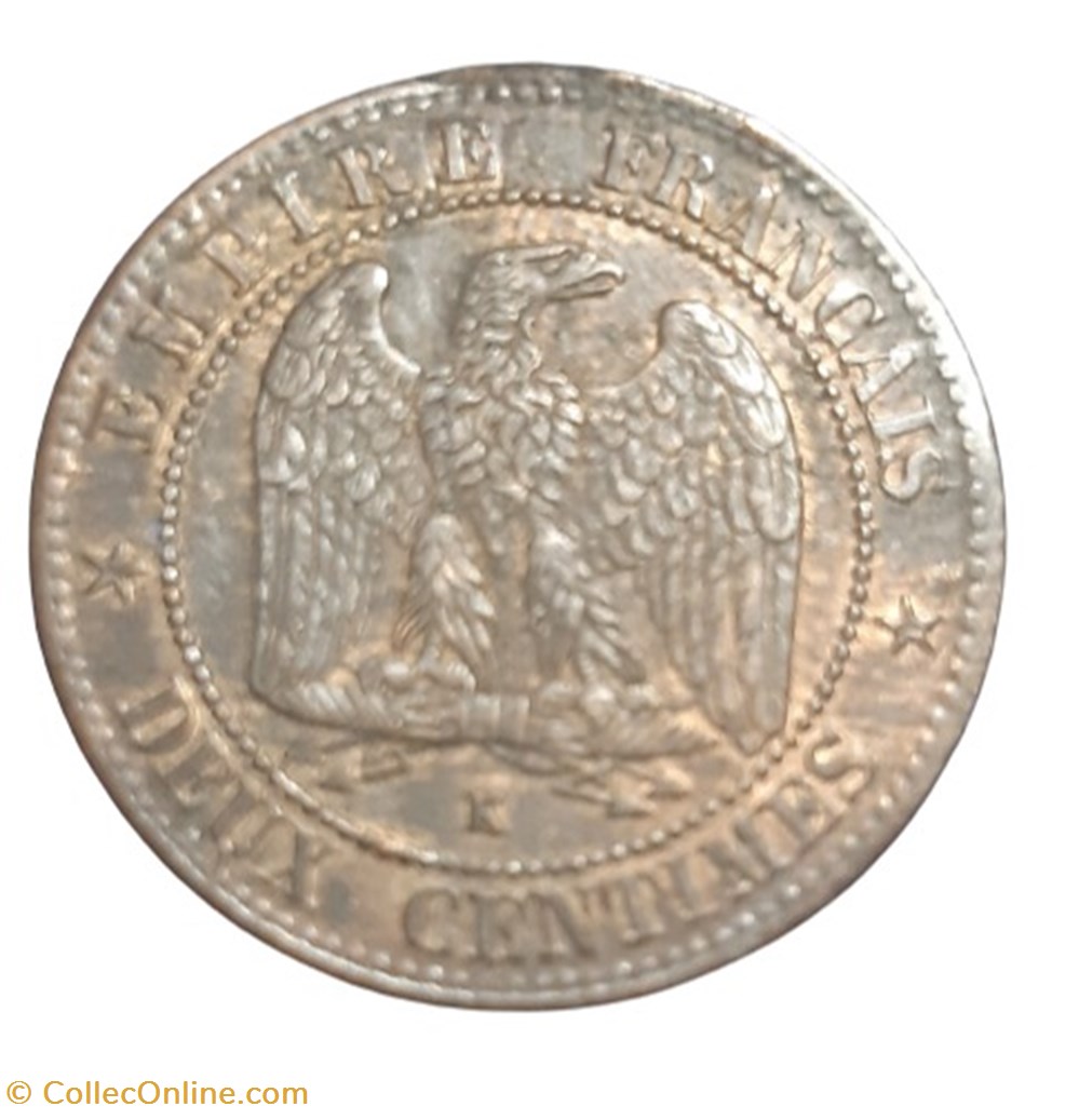 1862 K - 2 centimes monnaies monde france 1862 k 2 centimes
