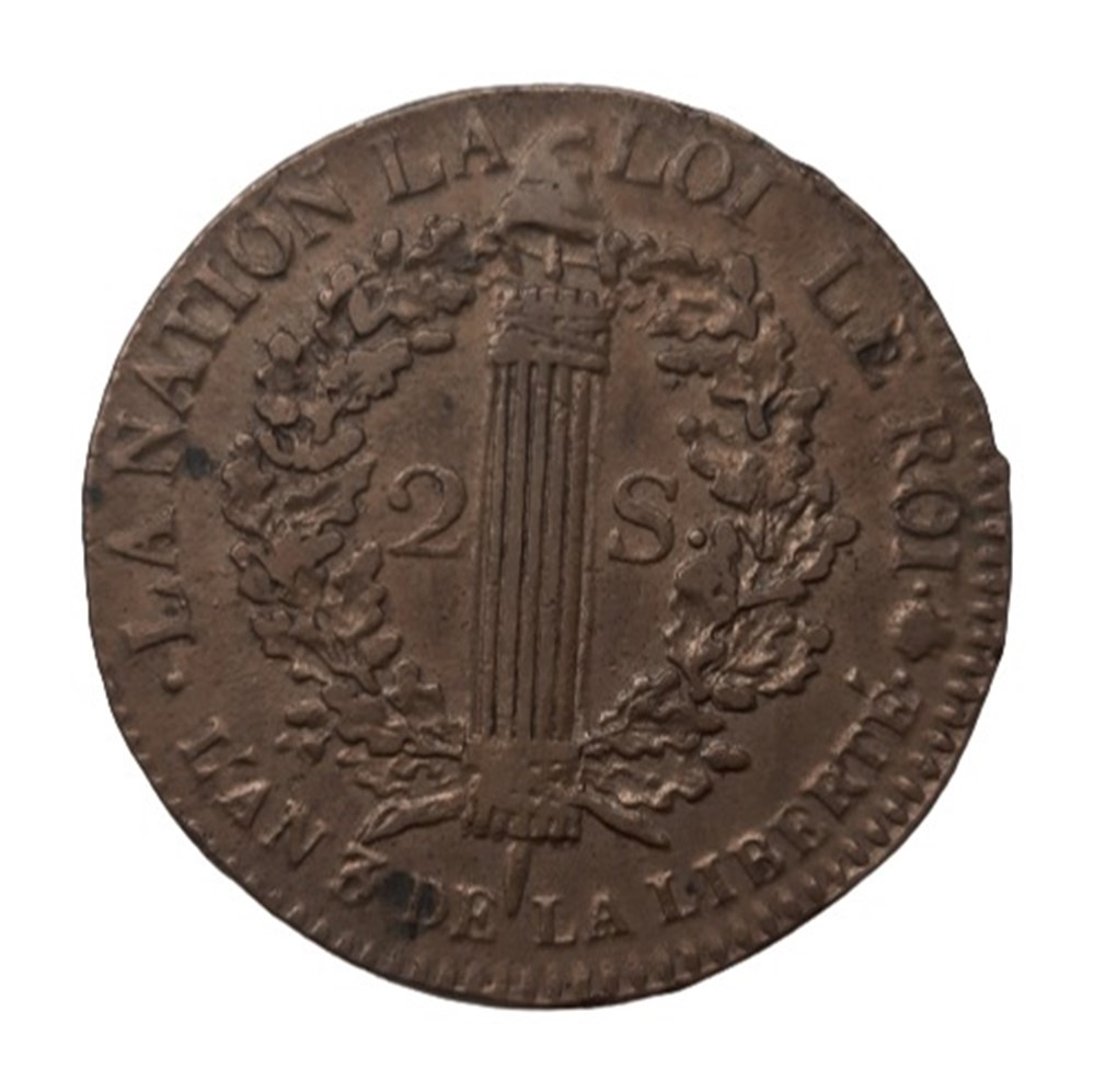 1791 - 2 sols François monnaies monde france 1791 2 sols francois