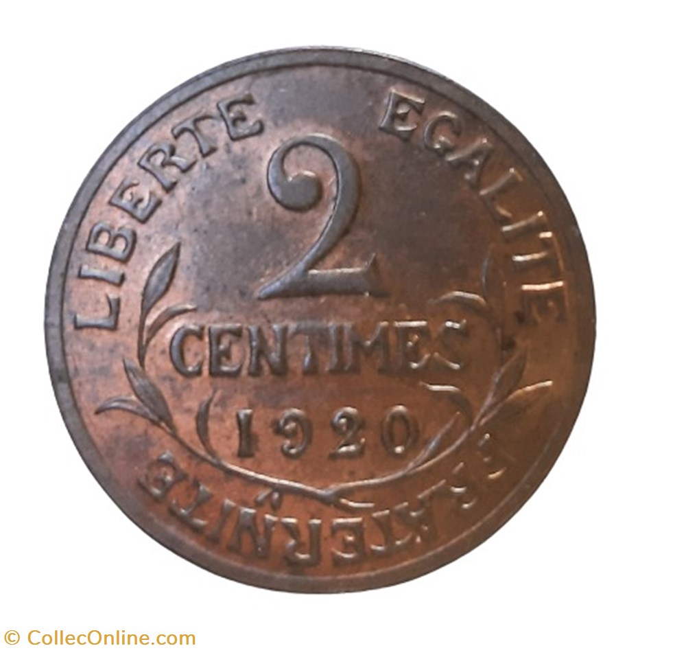 1920 - 2 centimes monnaies monde france 1920 2 centimes