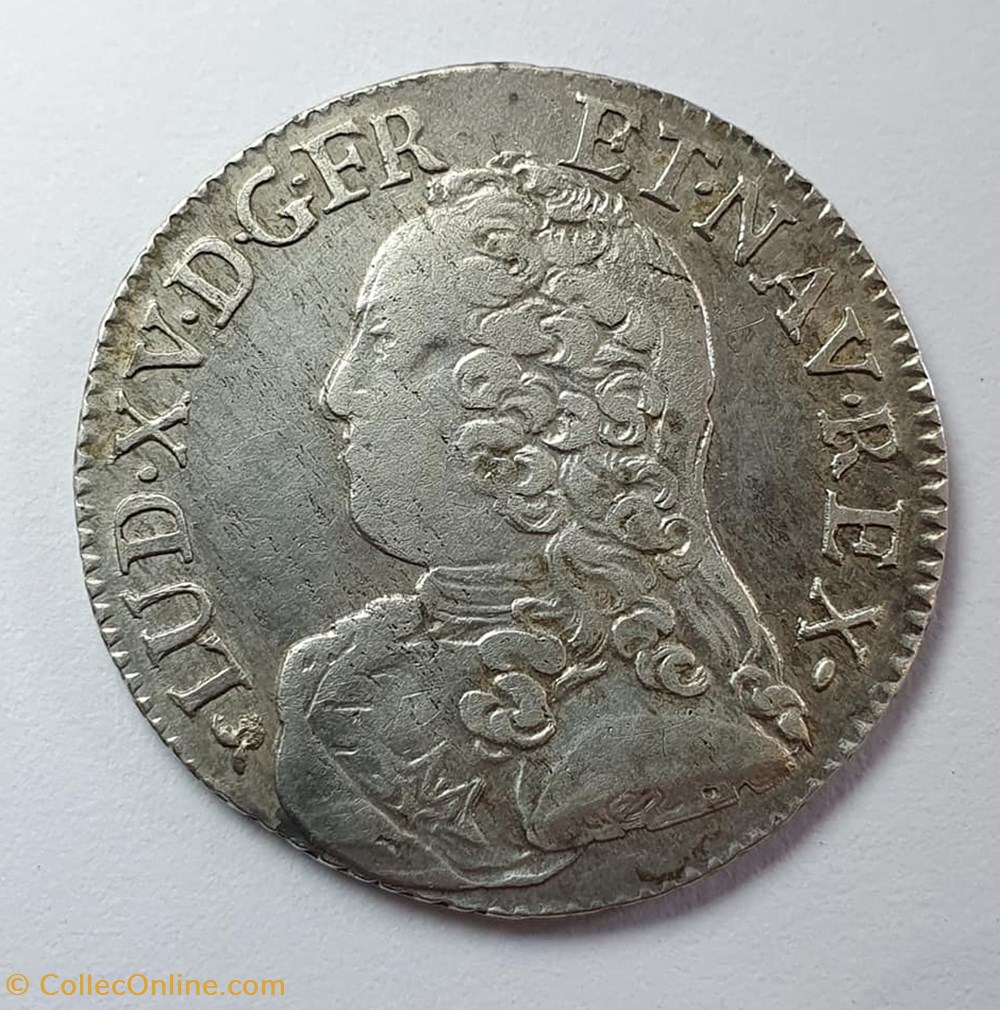 1730 - 1/5ème écu 2 monnaies monde france 1730 1 5eme ecu