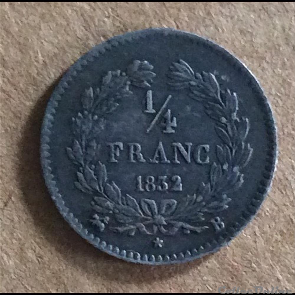 1832 - 1/4 franc monnaies monde france 1832 1 4 franc