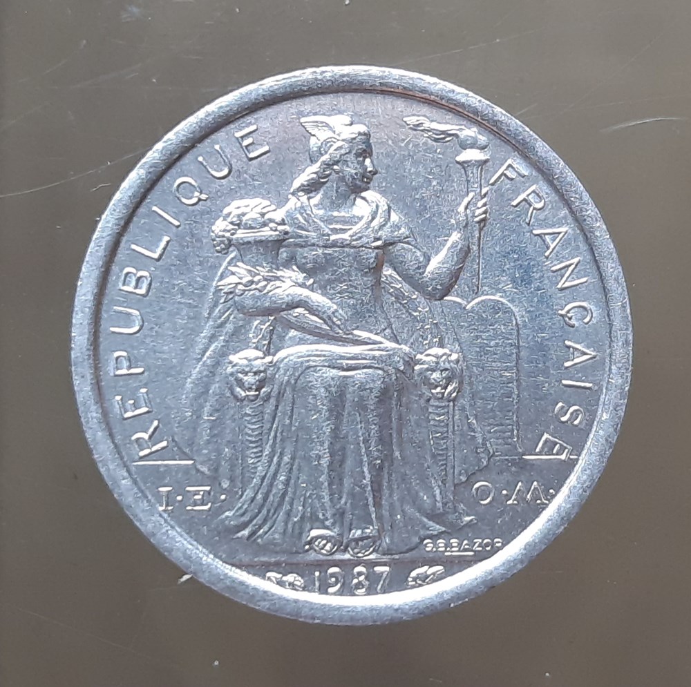 Polynésie française – 1 franc 1987 monnaies colonies francaises polynesie francaise 1 franc 1987