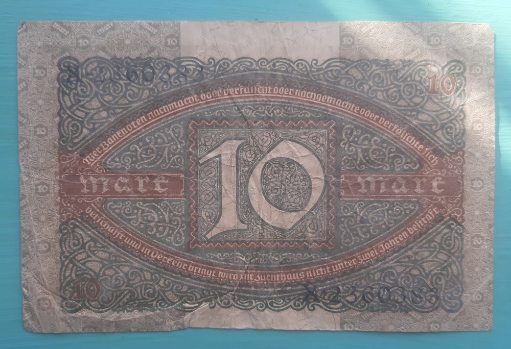 Allemagne -10 mark 1920 (bis) billets europe allemagne 10 mark 1920 bis