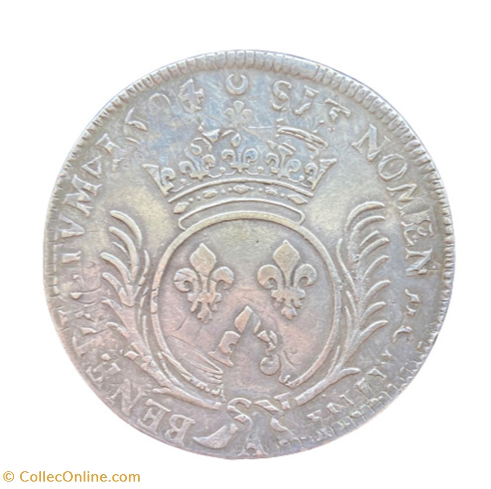 1694 A - Ecu aux palmes monnaies europe medievale france royales 1694 a ecu aux palmes