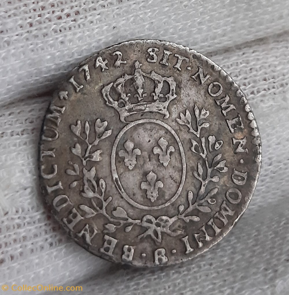 1742 - 1/10ème d'écu au bandeau monnaies europe medievale france royales 1742 1 10eme ecu au bandeau