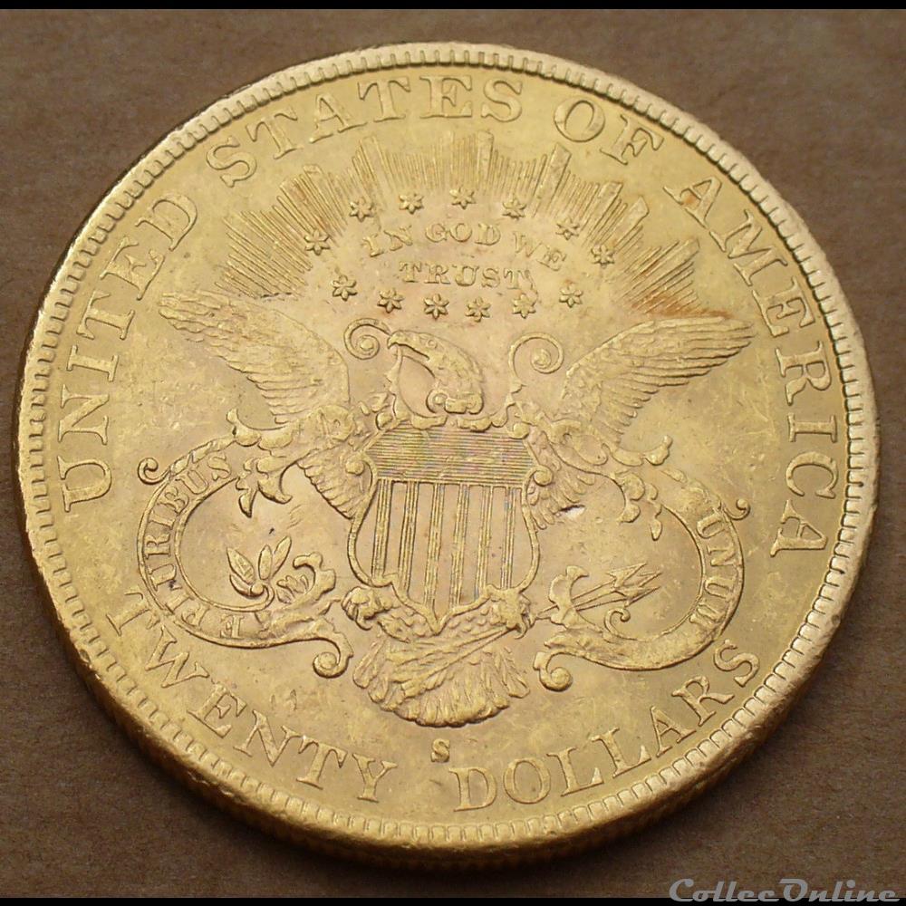 USA - 20 dollars or 1896 S monnaies monde etats unis usa 20 dollars or 1896 s