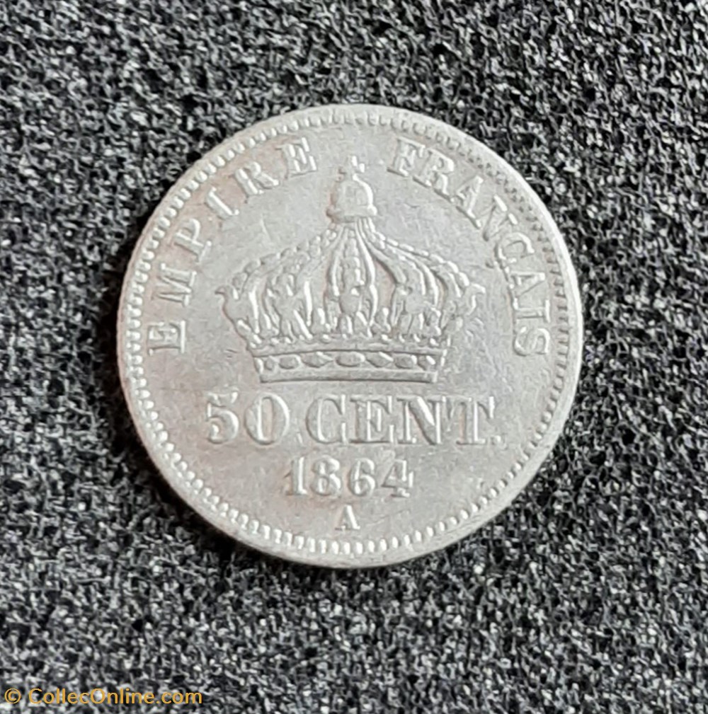 1864 A - 50 centimes monnaies monde france 1864 a 50 centimes