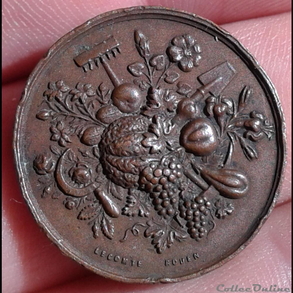 Jeton - Société d'horticulture Rouen 1836 monnaies jetons mereaux jeton societe horticulture rouen 1836