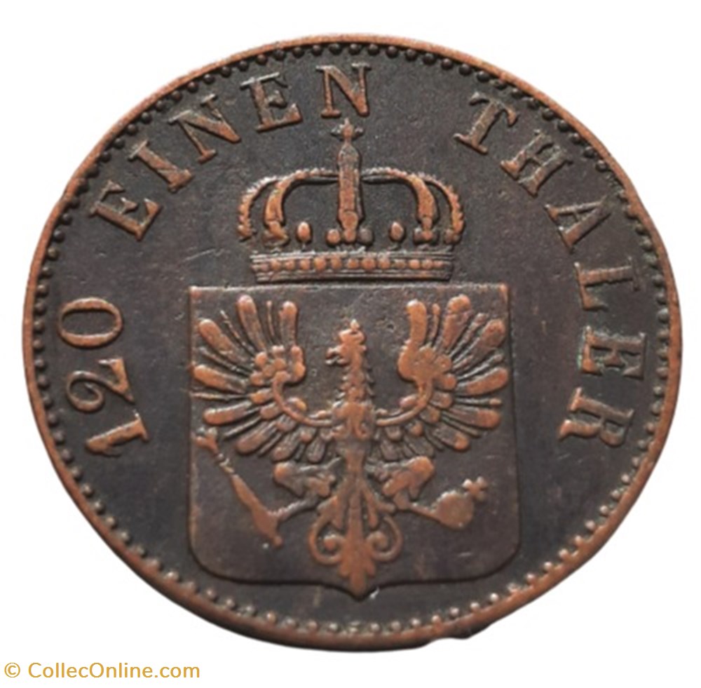 monnaies monde allemagne prusse 3 pfenninge 1852 a