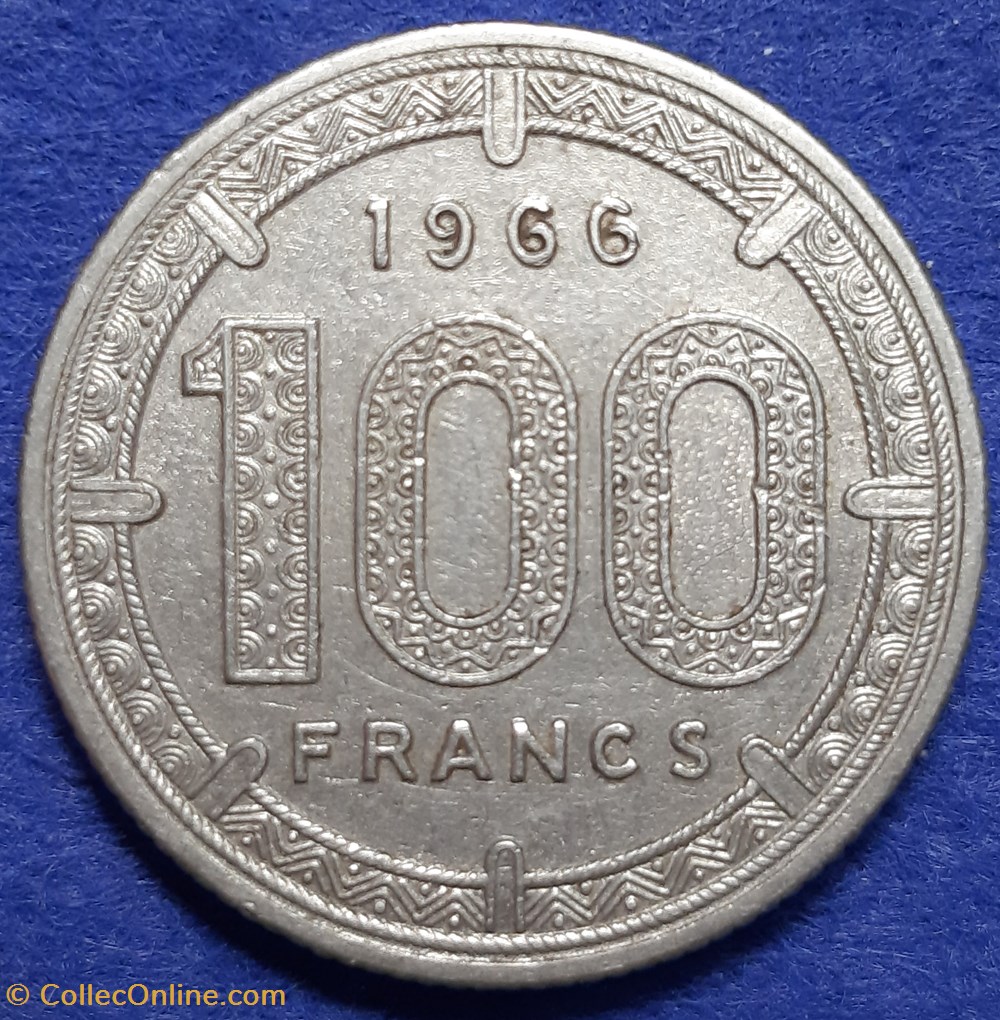 monnaies monde cameroun 100 francs 1966