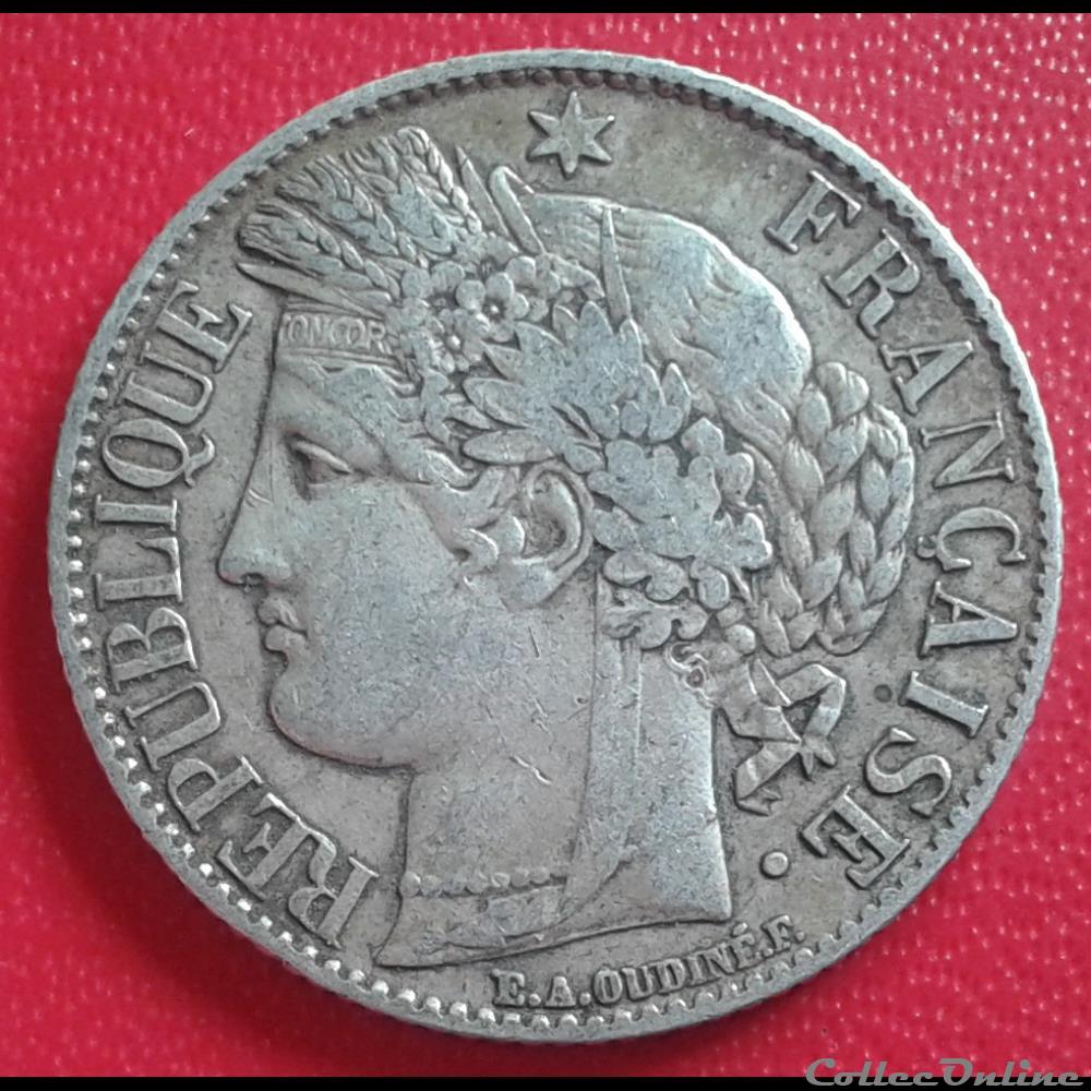 1887 A - 1 franc monnaies france modernes 1887 a 1 franc
