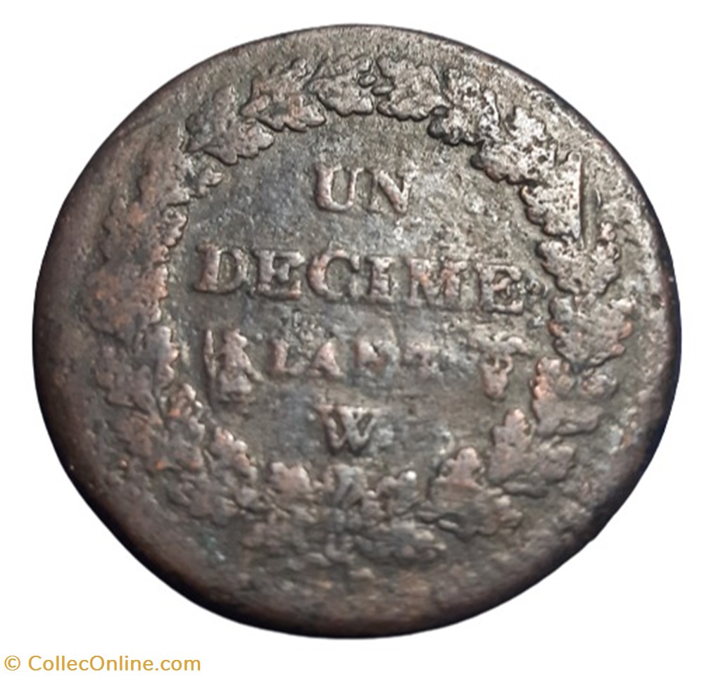 (1798-99) - UN DECIME L'AN 7 W monnaies monde france 1798 99 un decime an 7 w