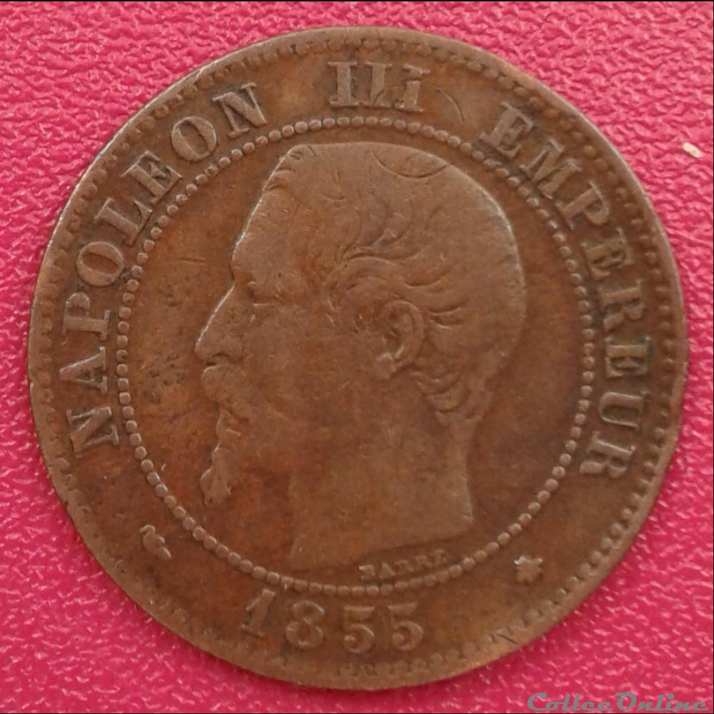 1855 BB - 2 centimes - chien monnaies france a modernes 1855 bb 2 centimes chien