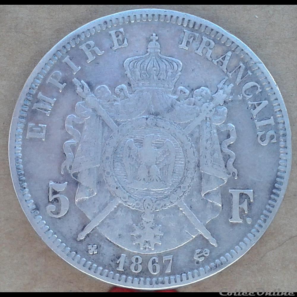 1867 BB - 5 Francs monnaies monde france 1867 bb 5 francs