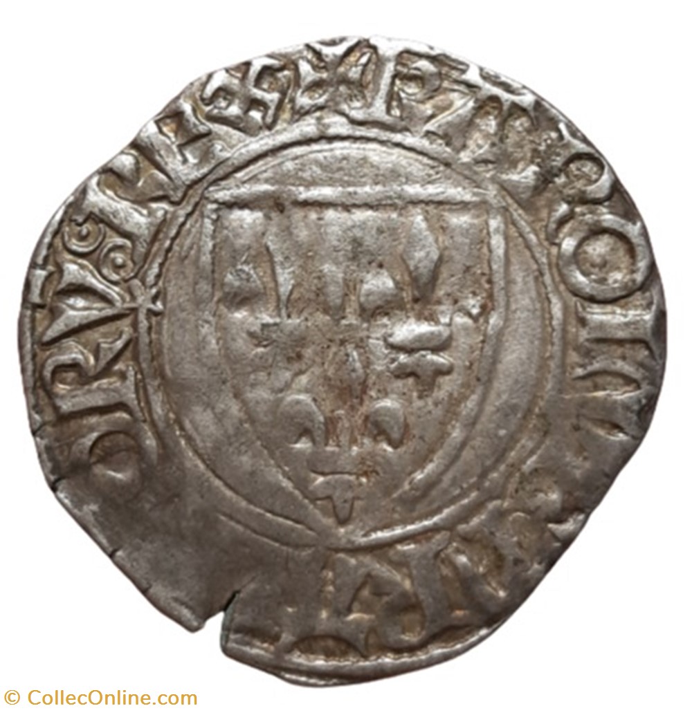 1411 - Blanc dit de guenar - Étoile monnaies europe medievale france royales 1411 blanc dit de guenar etoile