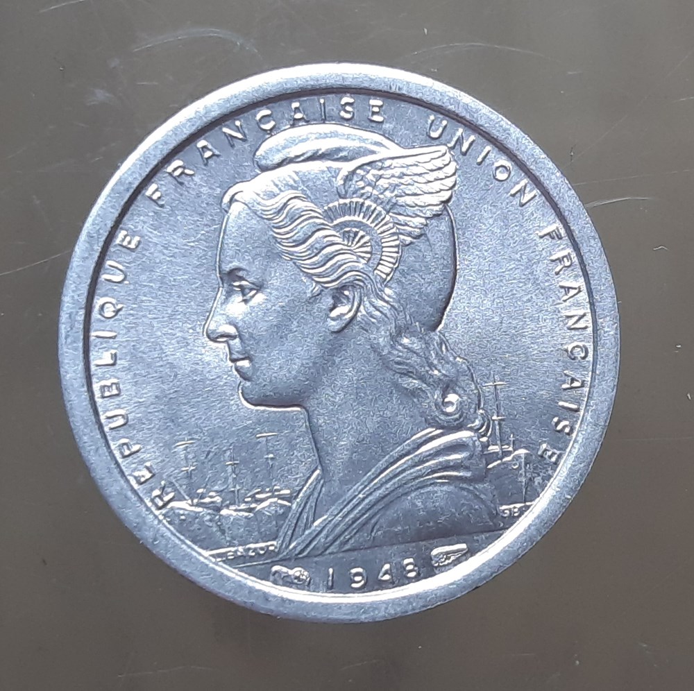 Cameroun – 1 franc 1948 monnaies colonies francaises cameroun 1 franc 1948