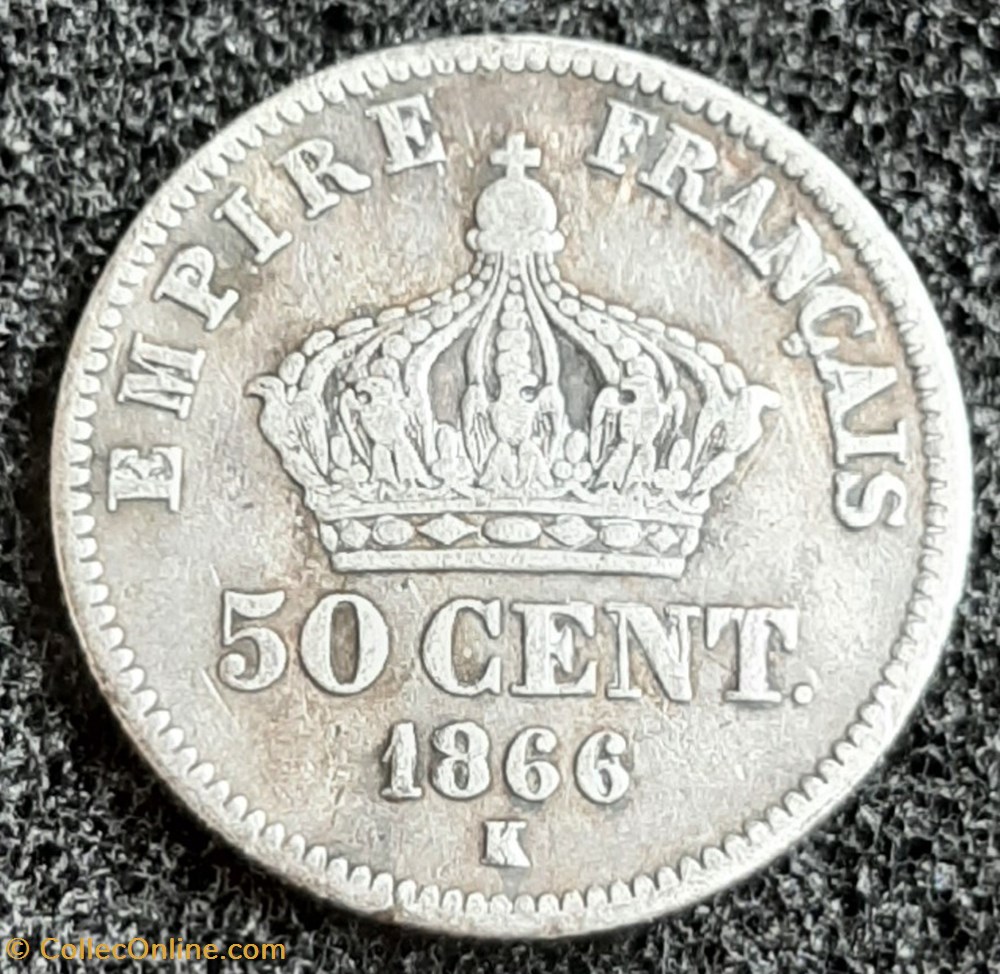 1866 K - 50 centimes monnaies monde france 1866 k 50 centimes