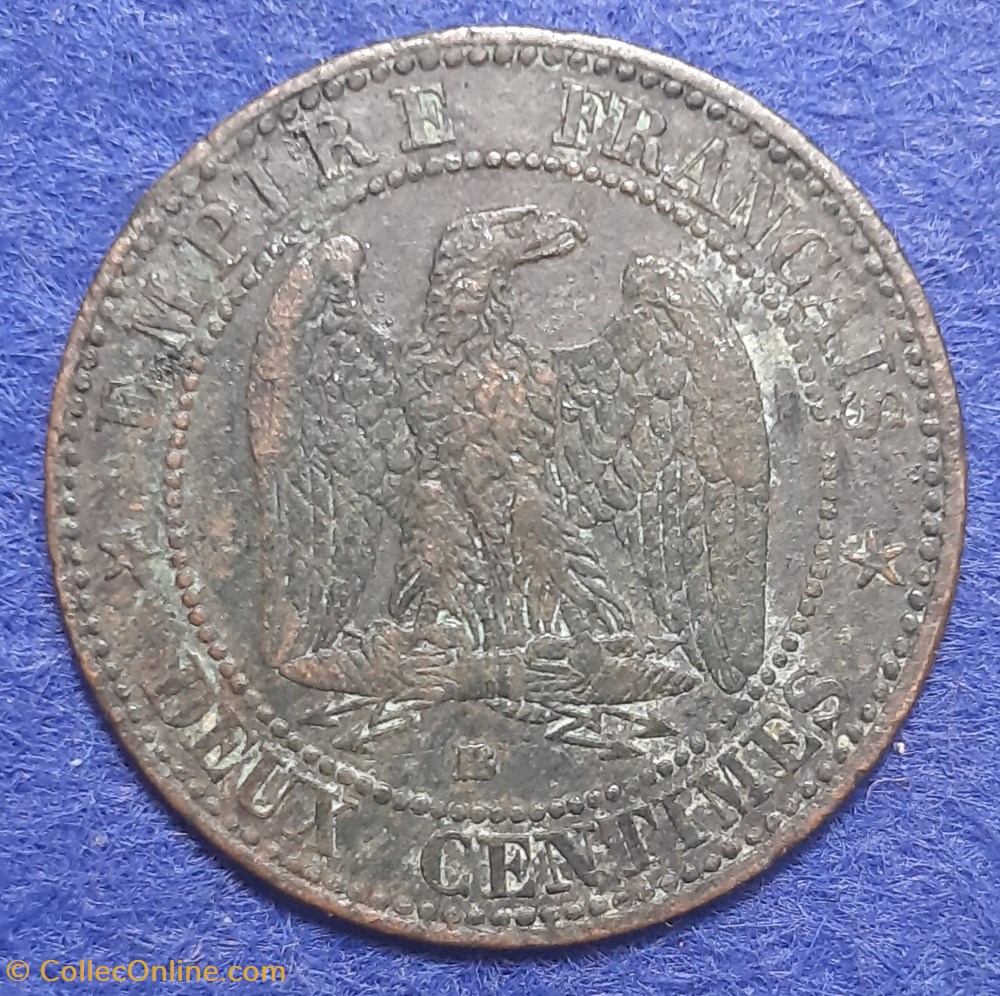 1854 BB - 2 centimes monnaies monde france 1854 bb 2 centimes