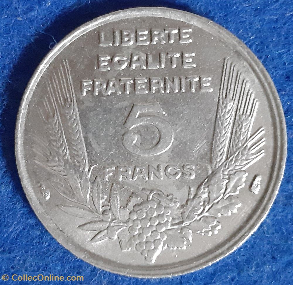1933 - 5 francs monnaies monde france 1933 5 francs
