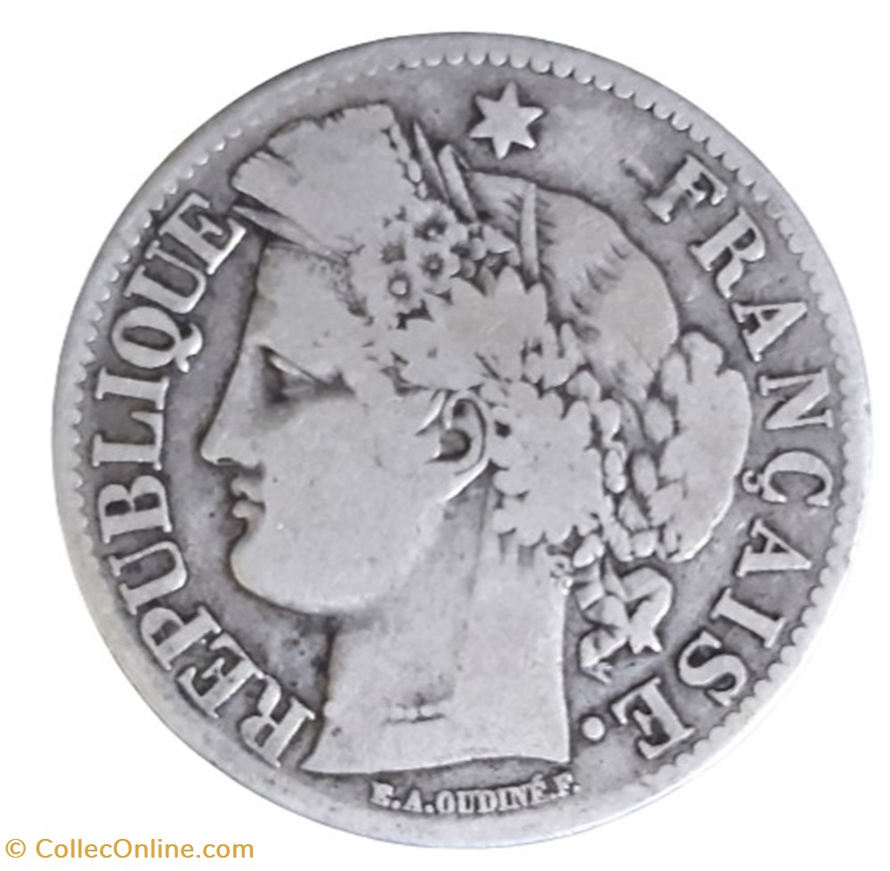 1871 K - 2 francs monnaies monde france 1871 k 2 francs