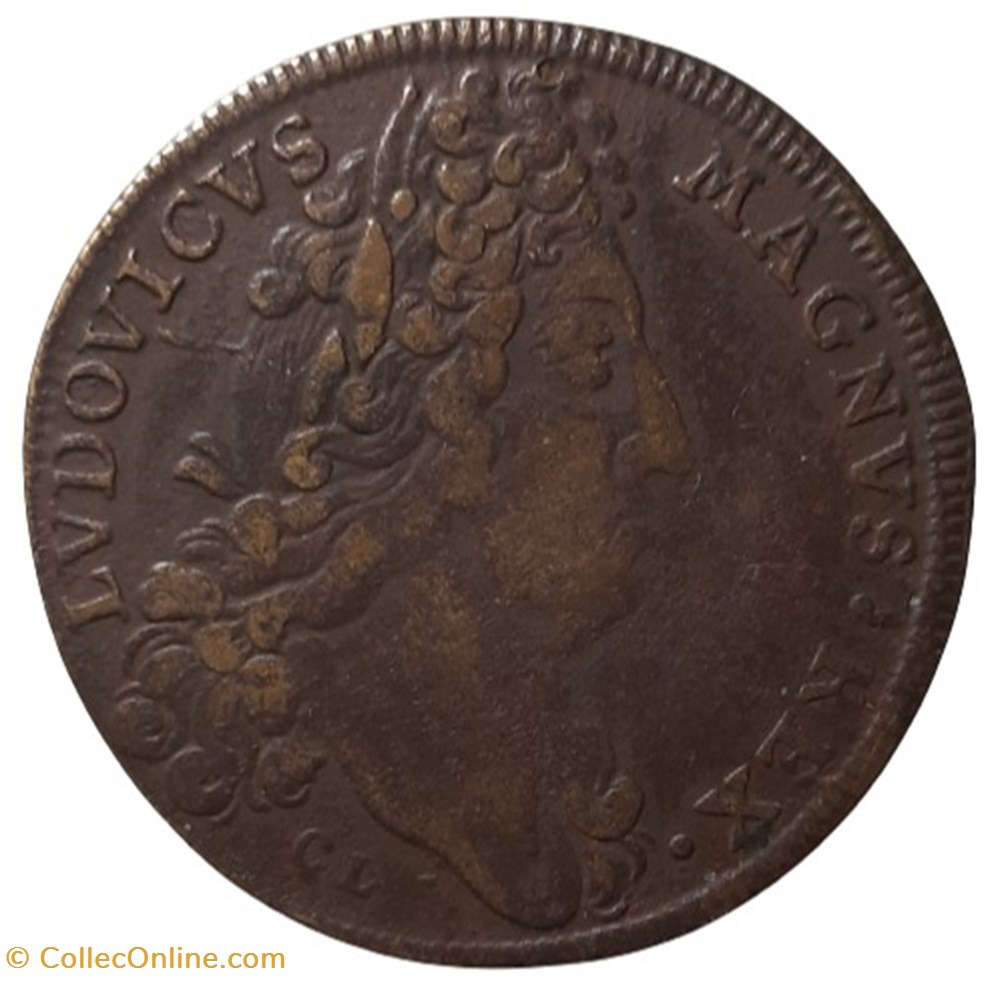 Jeton Louis XIV - ordinaire des guerres monnaies paranumismatique jetons poids jeton louis xiv ordinaire des guerres
