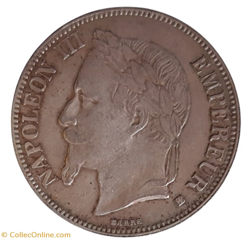 1869 BB - 5 francs - FAUX monnaies monde france 1869 bb 5 francs faux