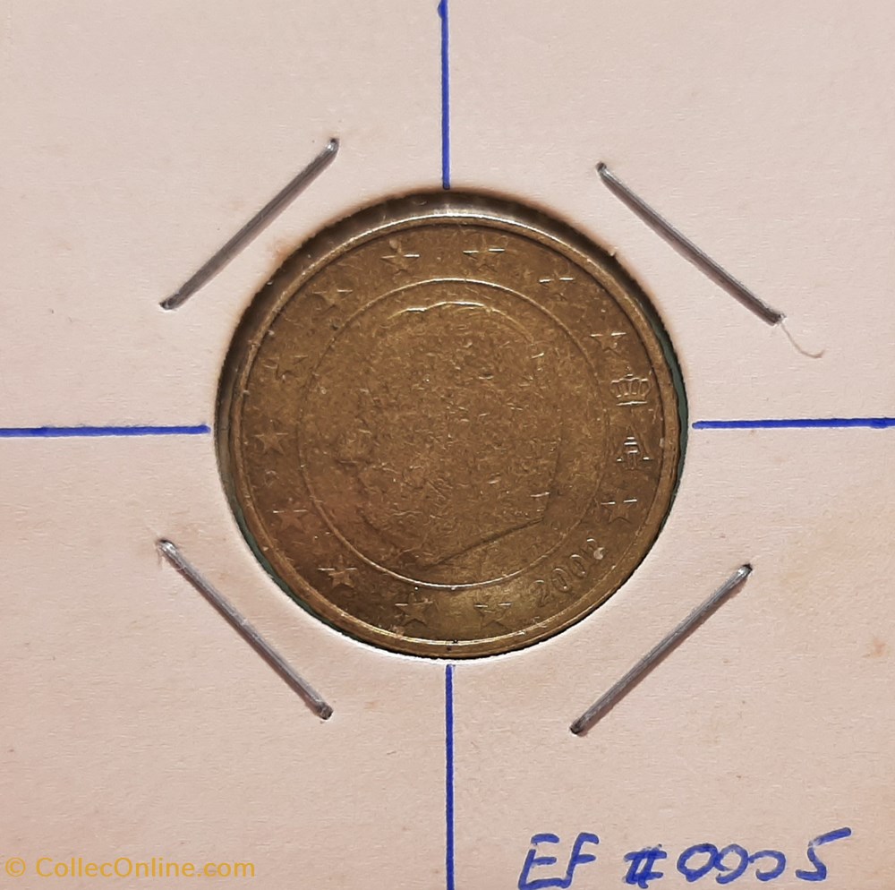 BELGIQUE - 50 CENTS 2002 - Désaxé fortement 2 monnaies euros belgique 50 cents 2002 desaxe fortement