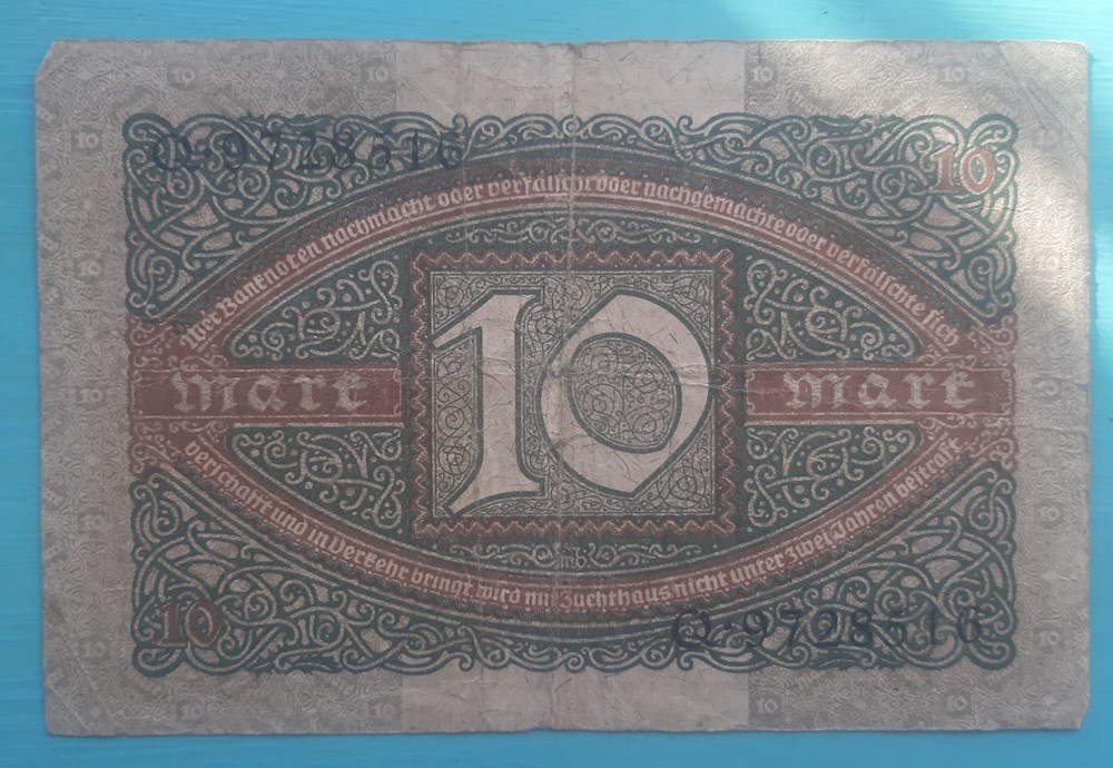Allemagne -10 mark 1920 (ter) billets europe allemagne 10 mark 1920 ter