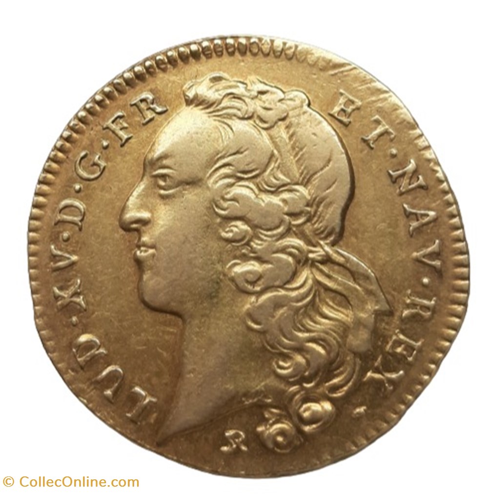 1751 - Double Louis d'or au bandeau monnaies europe medievale france royales 1751 double louis or au bandeau