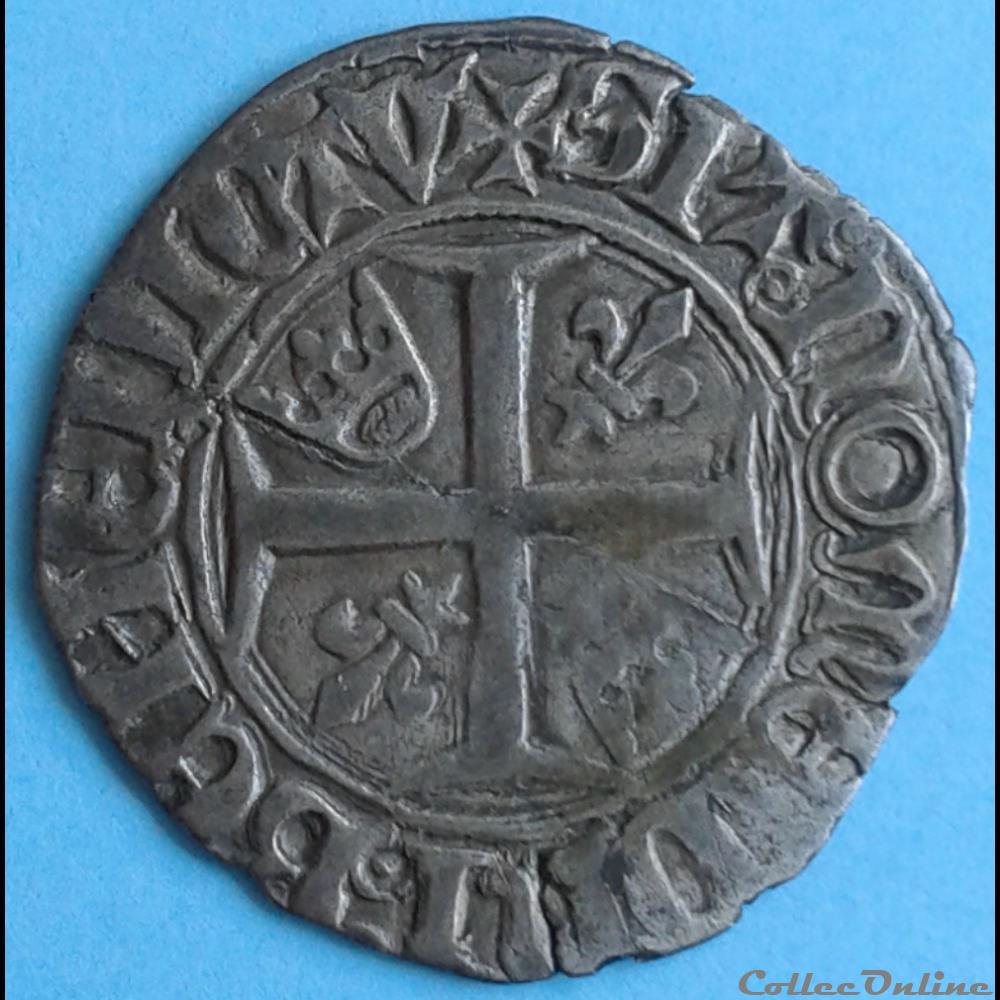 monnaies europe medievale france royales 1411 blanc dit de guenar etoile