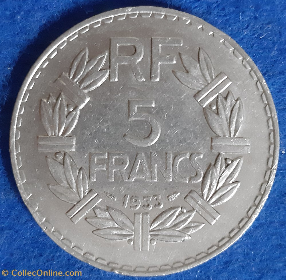 monnaies monde france 1933 5 francs