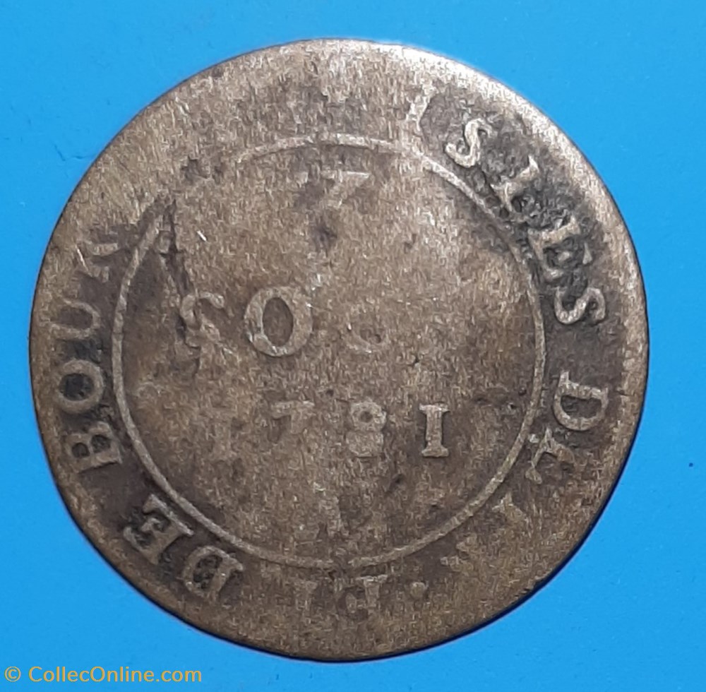 1781 A - 3 sous isles de france et bourbon monnaie 1781 a 3 sous isles de france et bourbon