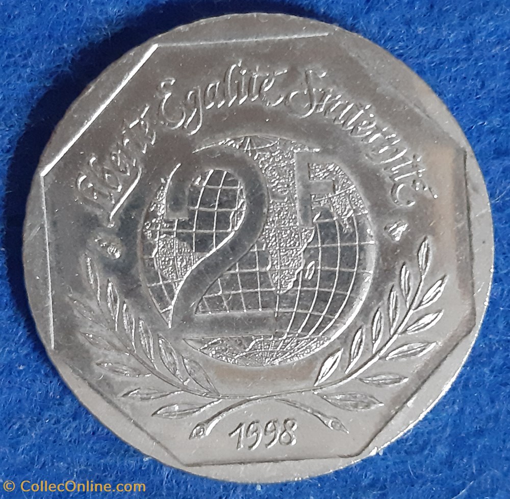 monnaies monde france 1998 2 francs commemorative