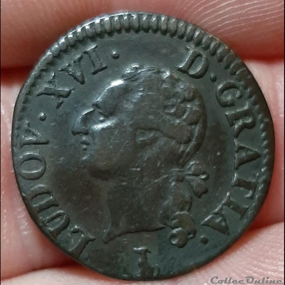 1785 T - Liard à l'écu - Louis XVI monnaies france royales 1785 t liard a ecu louis xvi