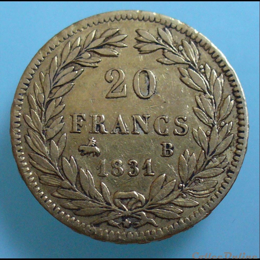 1831- 20 francs OR monnaies monde france 1831 20 francs or