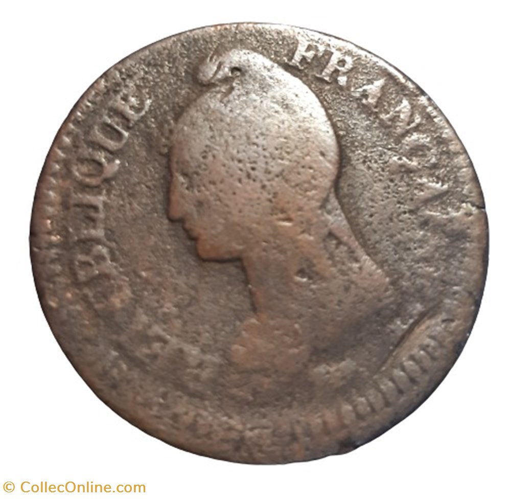 (1796-97) - UN DECIME L'AN 5 AA monnaies monde france 1796 97 un decime an 5 aa