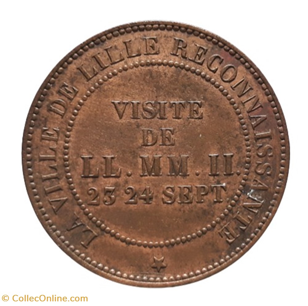 Napoléon III - visite de Lille 1853 monnaies napoleon iii visite de lille 1853