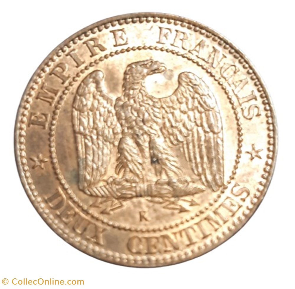 1862 K - 2 centimes monnaies monde france 1862 k 2 centimes