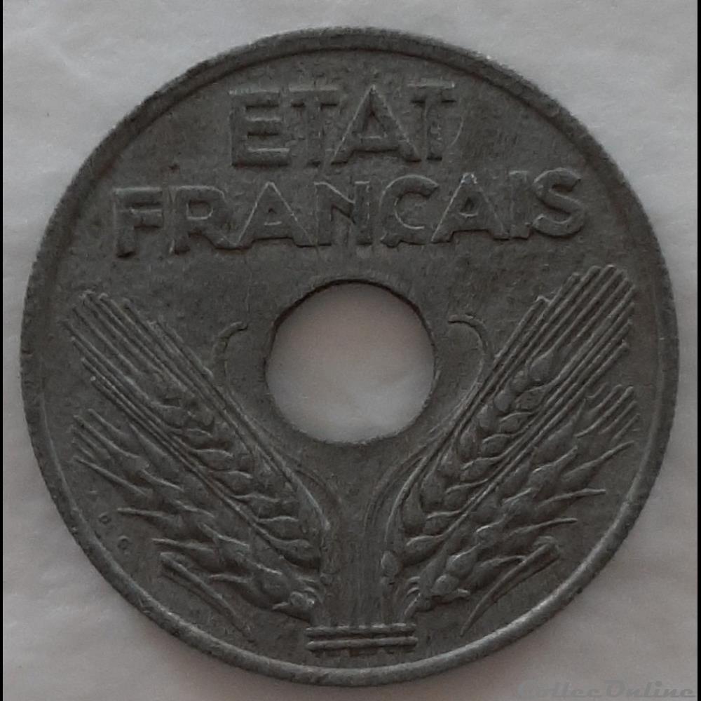 1944 - 20 centimes - Zinc monnaies france a modernes 1944 20 centimes zinc