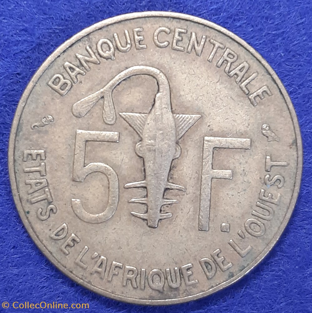 États Afrique de l'Ouest - 5 francs 1965 monnaies monde l etats afrique de ouest 5 francs 1965