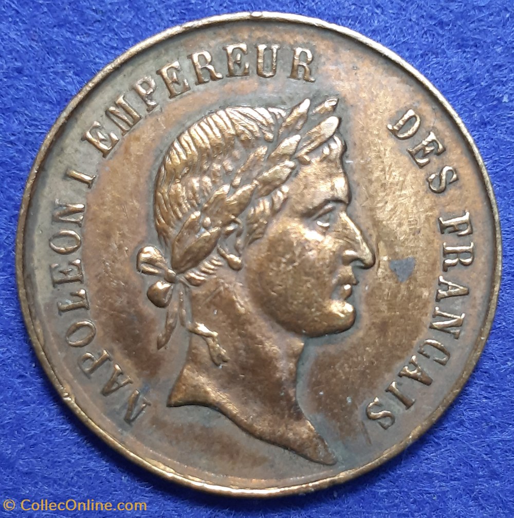 1852 - Médaillette Napoléon Ier / Napoléon III monnaies paranumismatique jetons poids 1852 medaillette napoleon ier napoleon iii