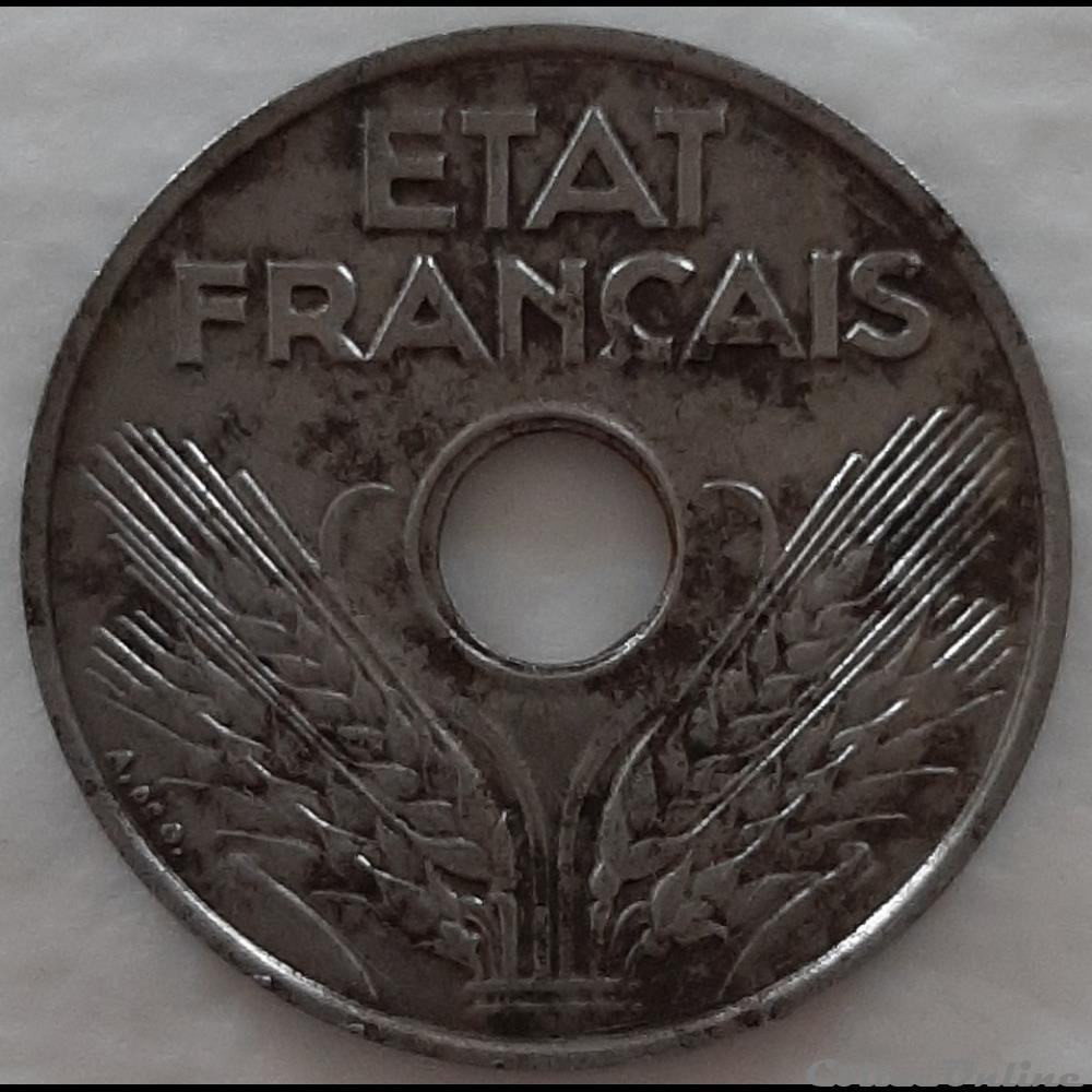 1944 - 20 centimes - fer monnaies france a modernes 1944 20 centimes fer
