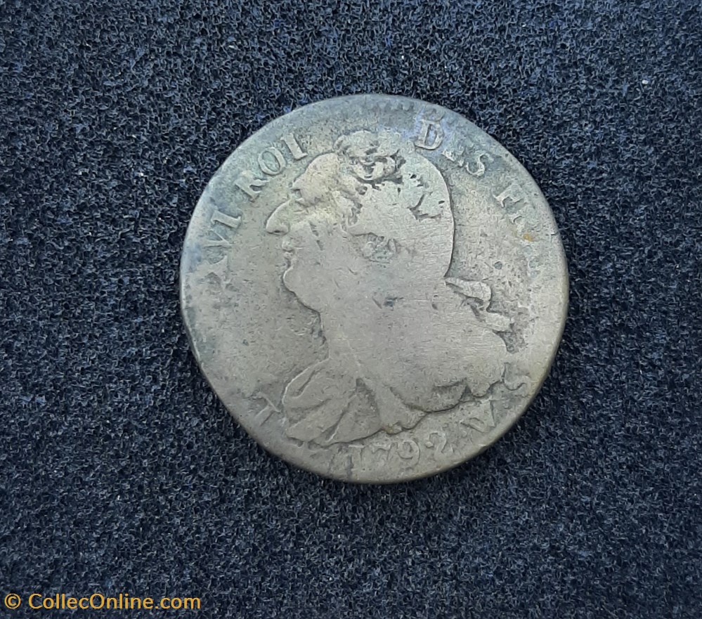 1792 W - 2 sols françois monnaies france modernes 1792 w 2 sols francois
