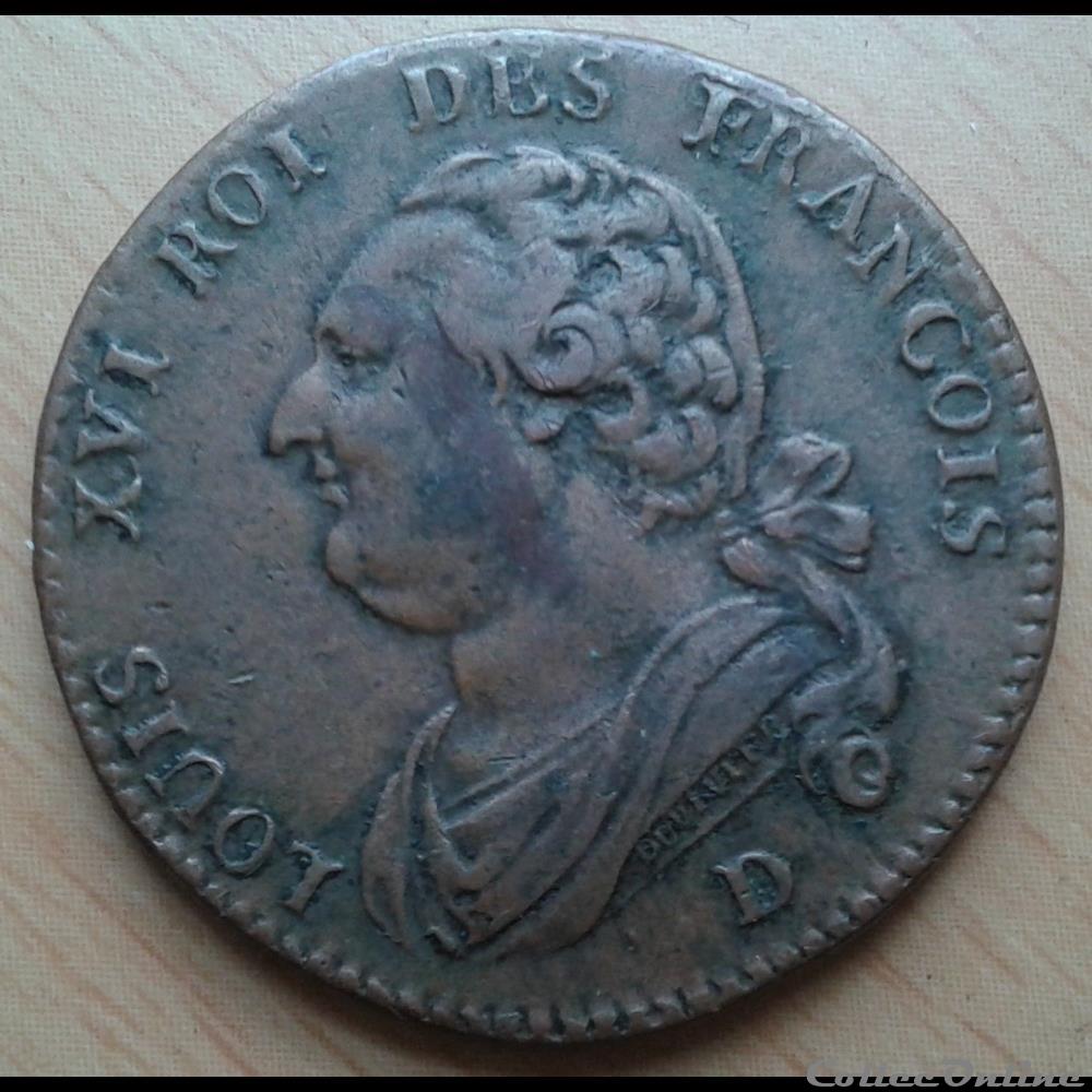 1792 D - 12 deniers monnaies france a royales 1792 d 12 deniers