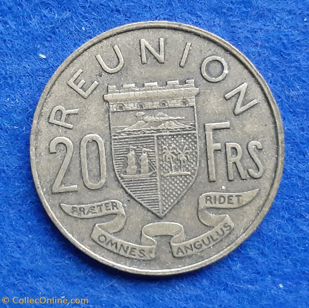 LA REUNION - 20 francs 1955 monnaies colonies francaises la reunion 20 francs 1955