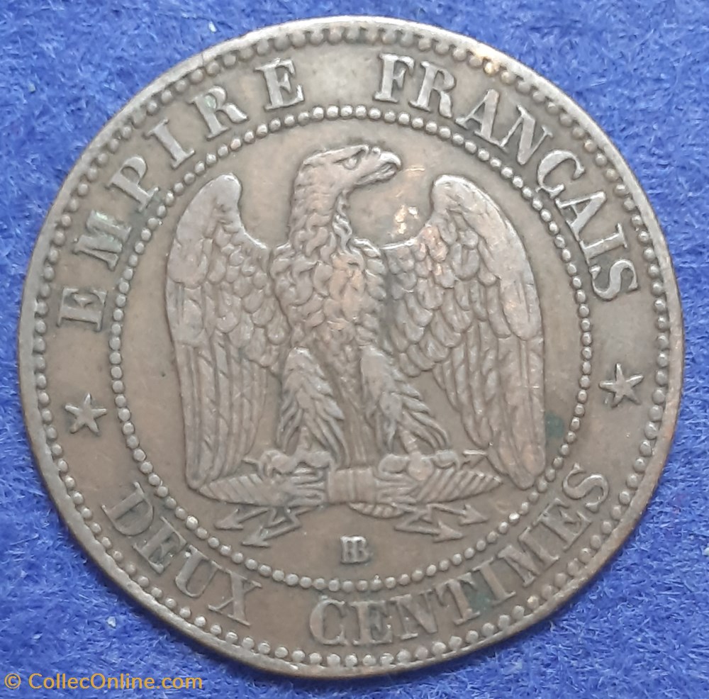 1861 BB - 2 centimes monnaies monde france 1861 bb 2 centimes