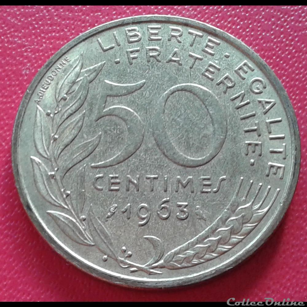 1963 - 50 centimes - 3 plis monnaies monde france 1963 50 centimes 3 plis