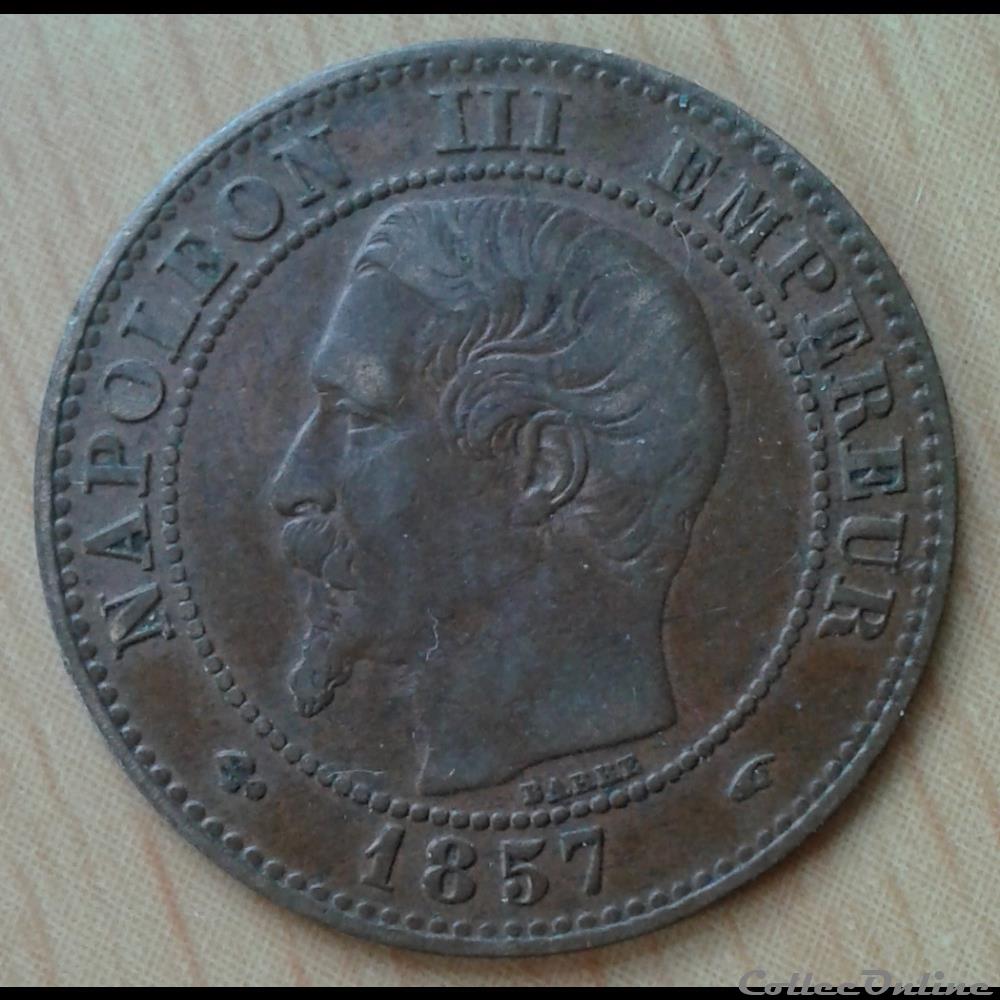 1857 A - 2 centimes monnaies monde france 1857 a 2 centimes