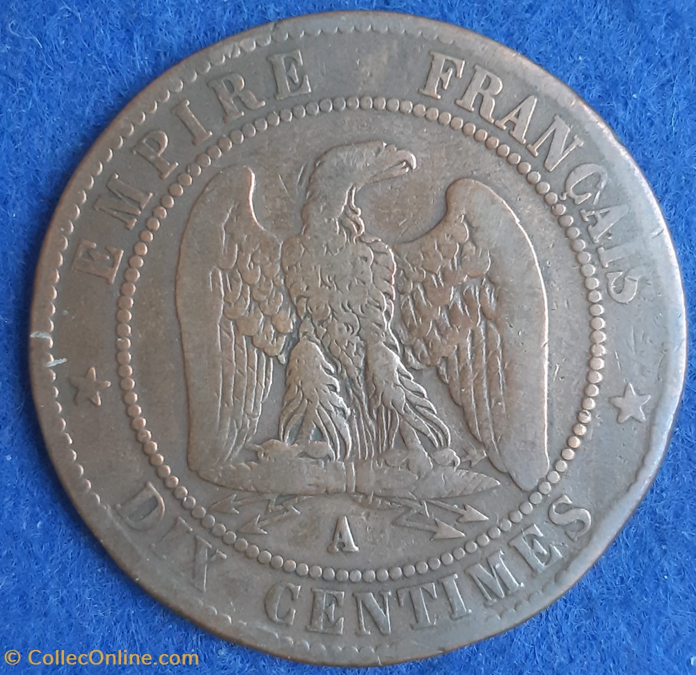1865 A - 10 centimes monnaies monde france 1865 a 10 centimes